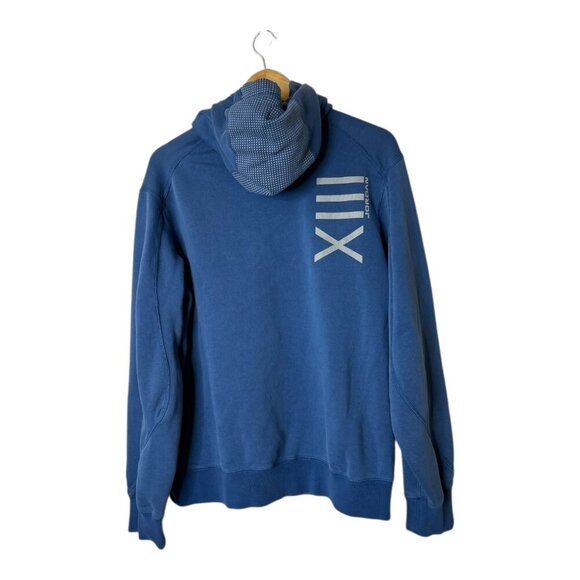 Jordan 13 Classic Cut Flint Blue Rare Pullover Hoodie Size M | Logo Hologram Y2K - Picture 3 of 13
